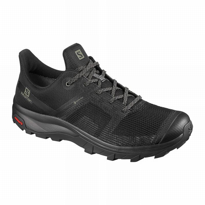 Salomon Israel OUTLINE PRISM GORE-TEX - Mens Hiking Shoes - Black (ZJWU-14906)